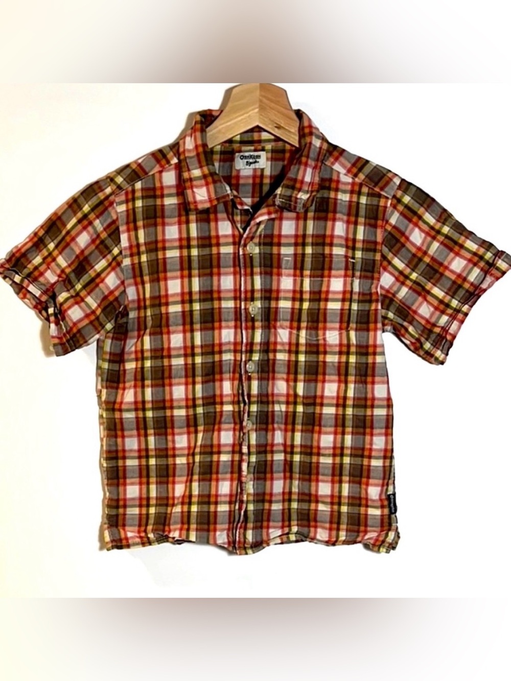 OshKosh Kids (6) Plaid Short Sleeve Shirt